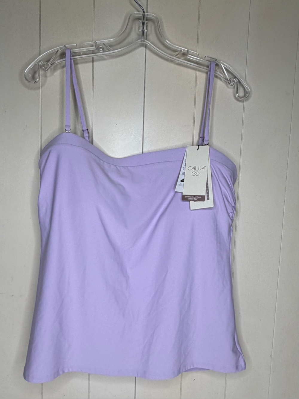 Calia By Carrie Underwood Bandeau Tankini Bathing Suit Bikini Top - Purple - XL